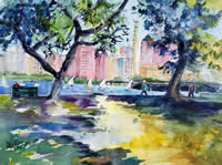 Painting Along the Charles by Diane G Bell